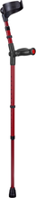 Load image into Gallery viewer, german ossenberg high-quality forearm crutches with closed cuff and anatomic soft handgrips. Color: red
