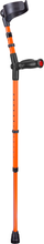 Load image into Gallery viewer, german ossenberg high-quality forearm crutches with closed cuff and anatomic soft handgrips. Color: orange