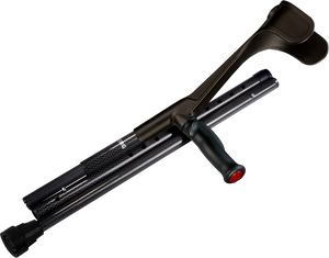 ossenberg carbon folding travel crutches in black - folded