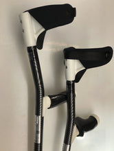 Load image into Gallery viewer, Ossenberg 3320A GOLIATH XXL Bariatric Forearm Crutches with modifications and accessories - top side
